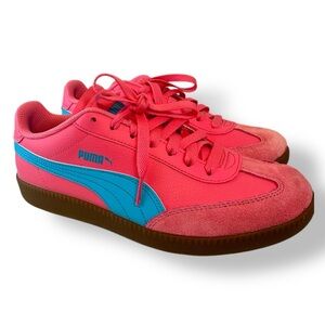 Puma Club II Era Sneakers Women’s Size 8.5 Hot Pink Blue Like New Street